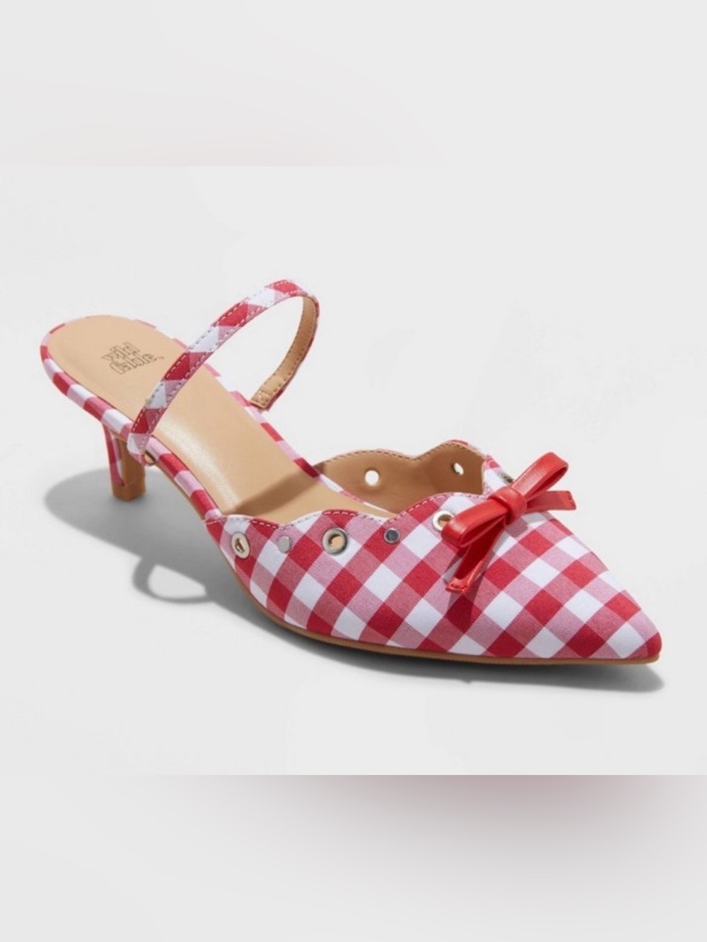 wild fable Red & White Gingham Bow Slingback Flats - Picture 2 of 9
